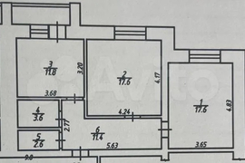 2-к. квартира, 64,6 м², 3/9 эт.
